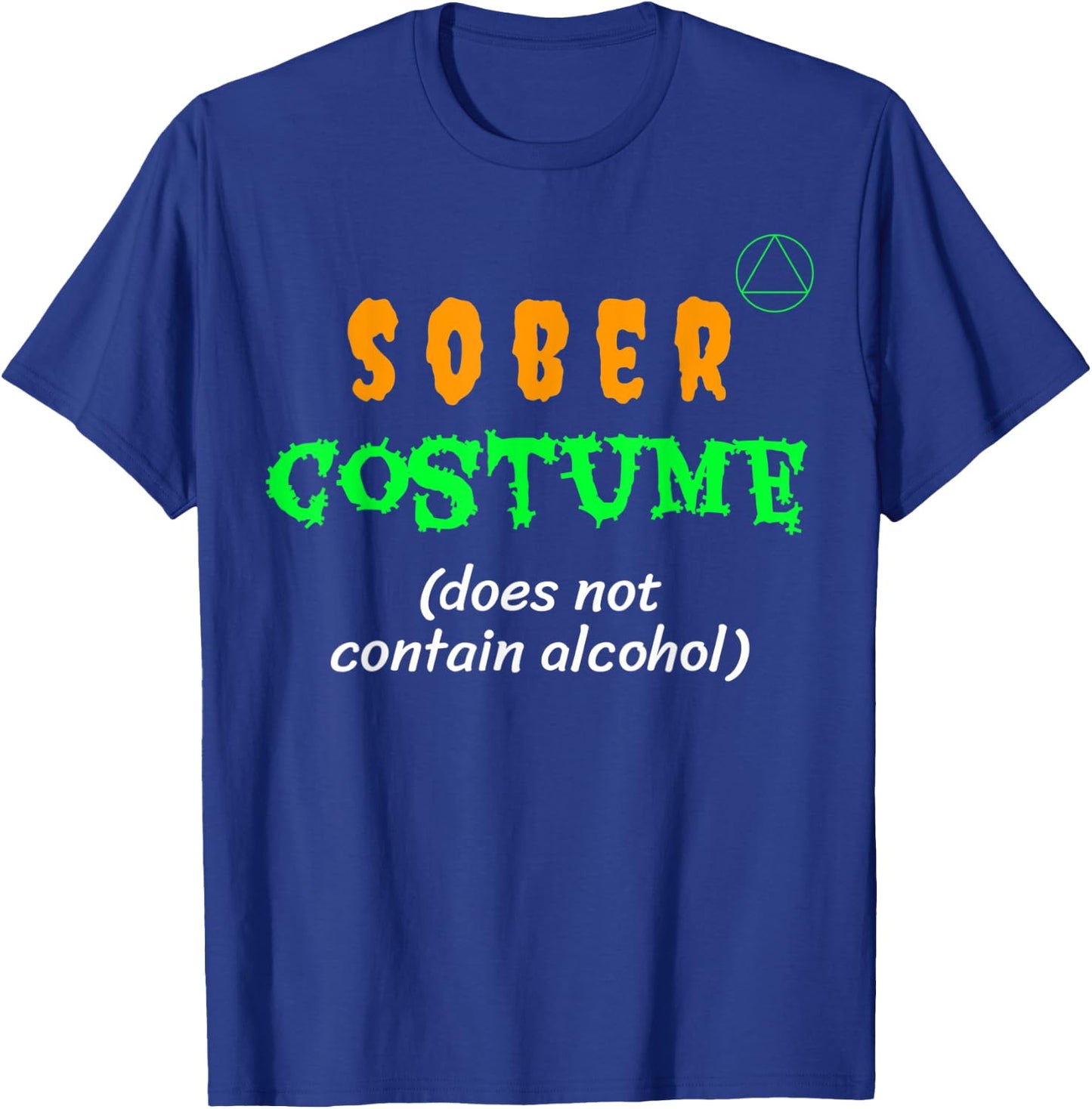 Does Not Contain Alcohol Sober Costume Recovery T-Shirt - T-Shirt | Royal