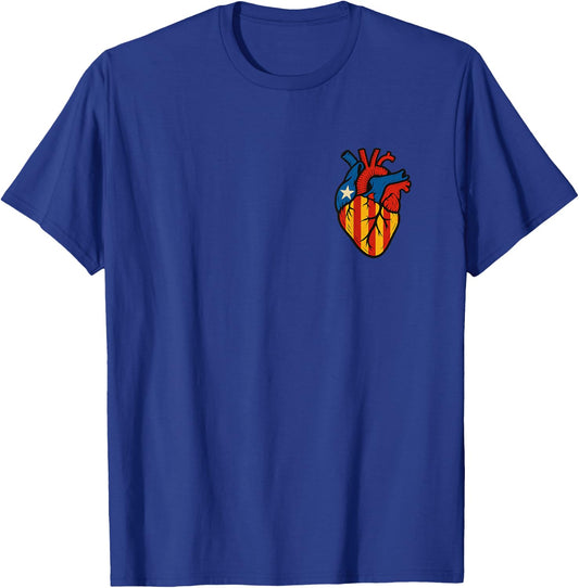 Catalonia Style Heart - Senyera Design Spain T-Shirt - T-Shirt | Royal