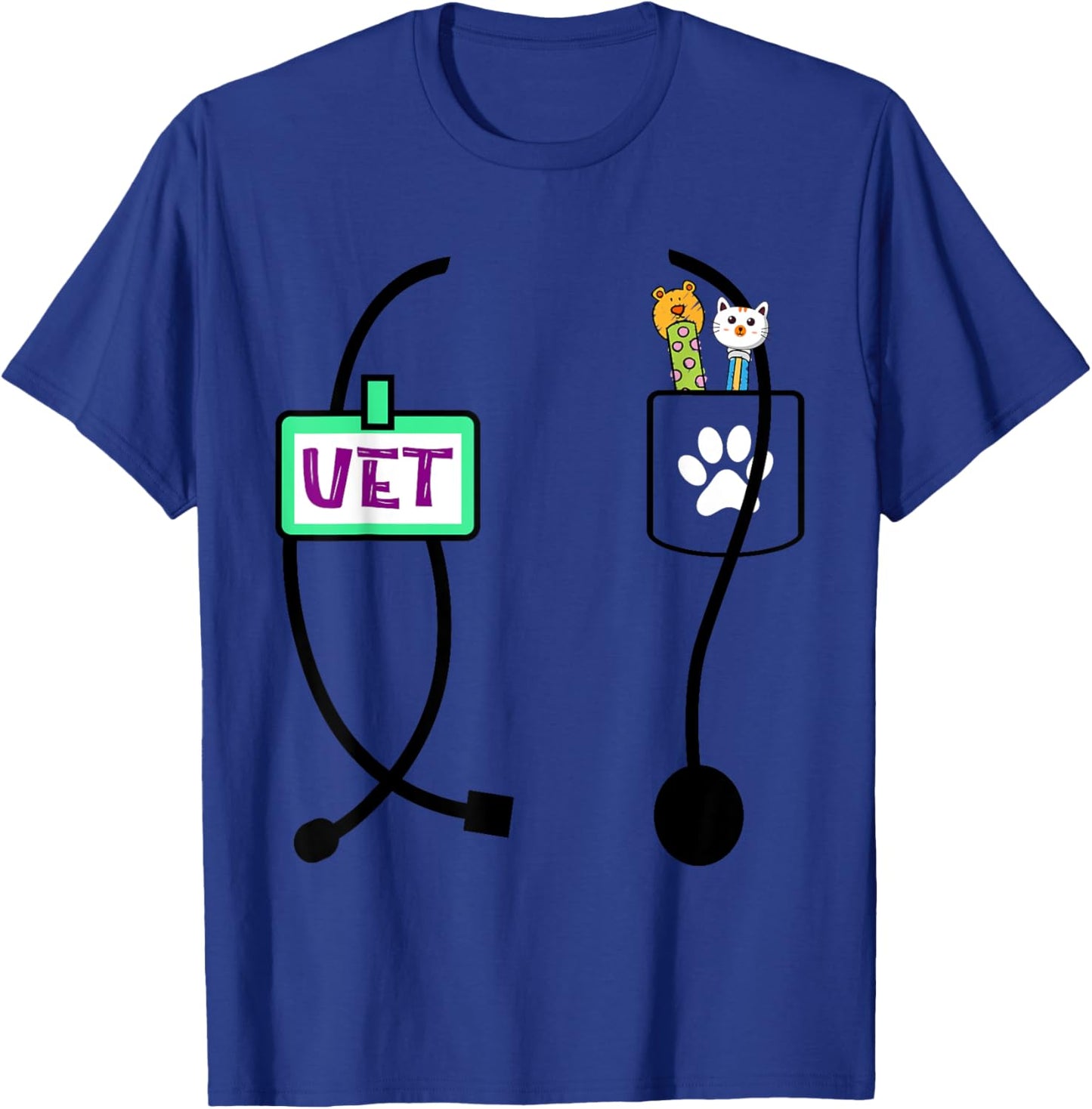 Veterinarian Costume Boys Girls Kids Animal Doctor Vet T-Shirt - T-Shirt | Royal