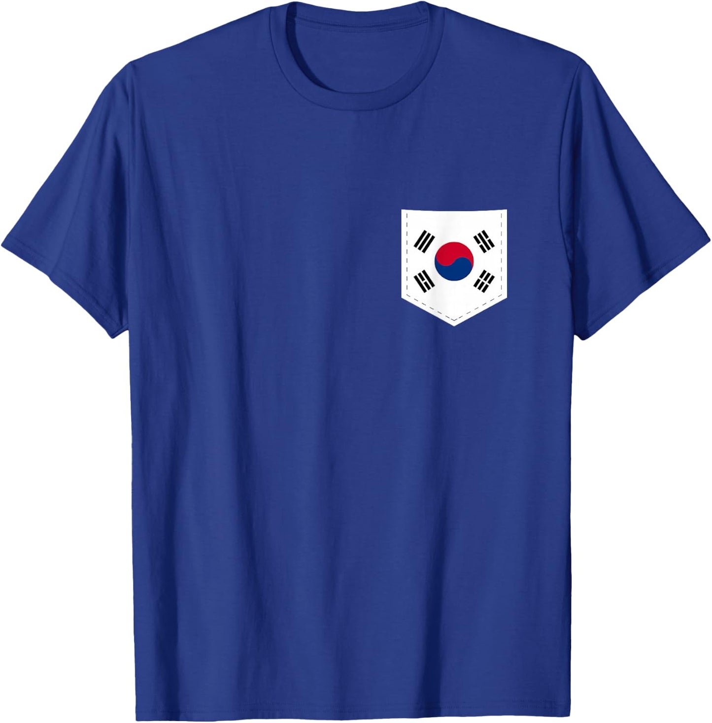 South Korea Flag with Printed South Korean Flag Pocket T-Shirt - T-Shirt | Royal