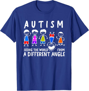Seeing the World From a Different Angle Autism Awareness T-Shirt - T-Shirt | Royal