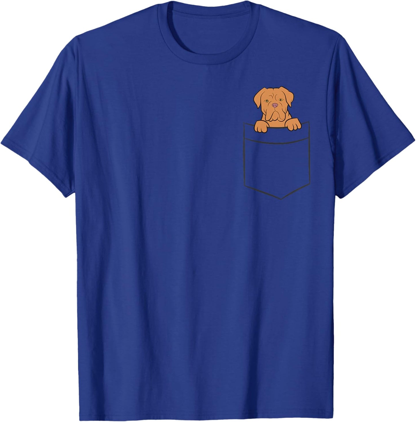 Dogue De Bordeaux Dog In Pocket Funny Dogue De Bordeaux T-Shirt - T-Shirt | Royal