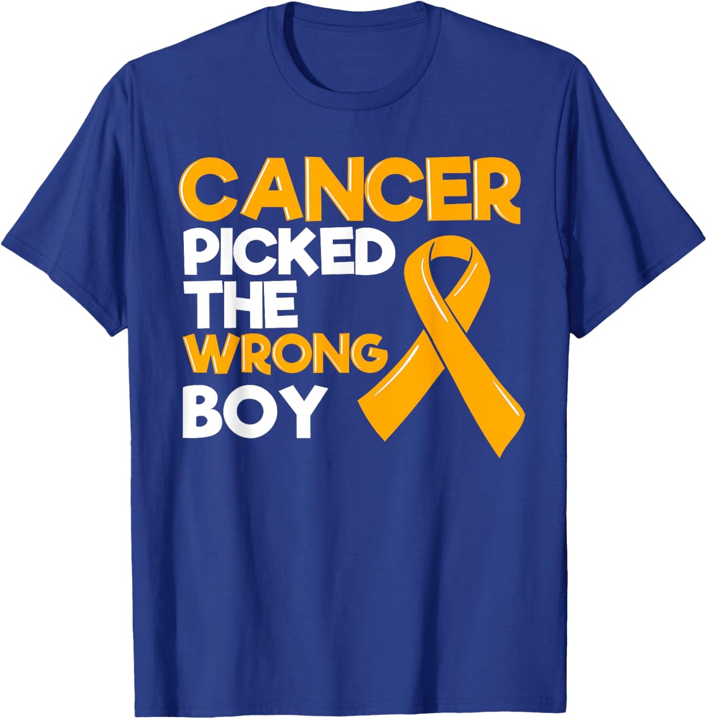 Childhood Cancer Boy Ribbon Tumor Pediatrician Child Gift T-Shirt - T-Shirt | Royal