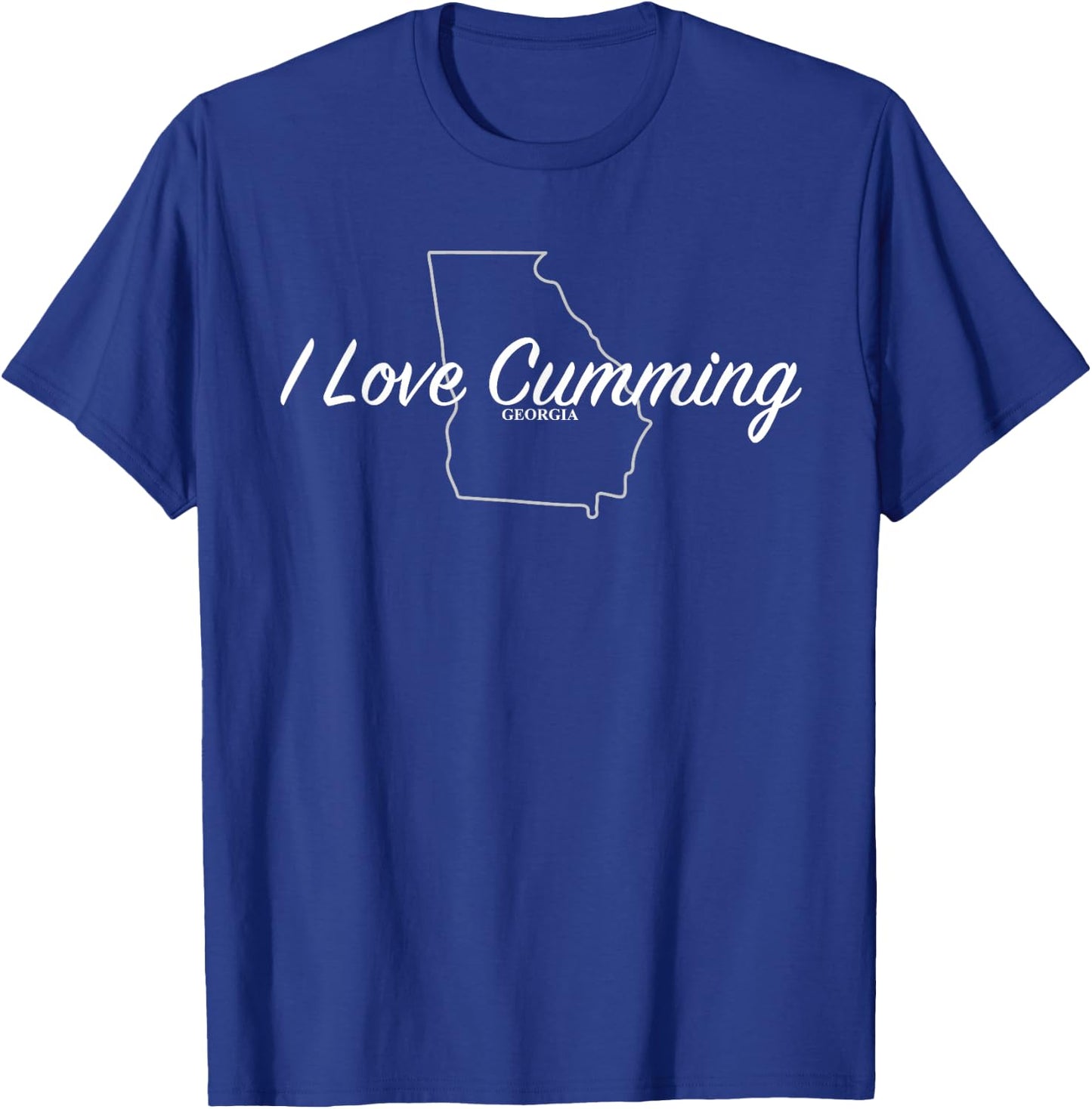 Funny Hometowns I Love Cumming Ga - Black, Small, -Adults, Short Sleeve, Classic Fit, Cotton Blend T-Shirt - T-Shirt | Royal