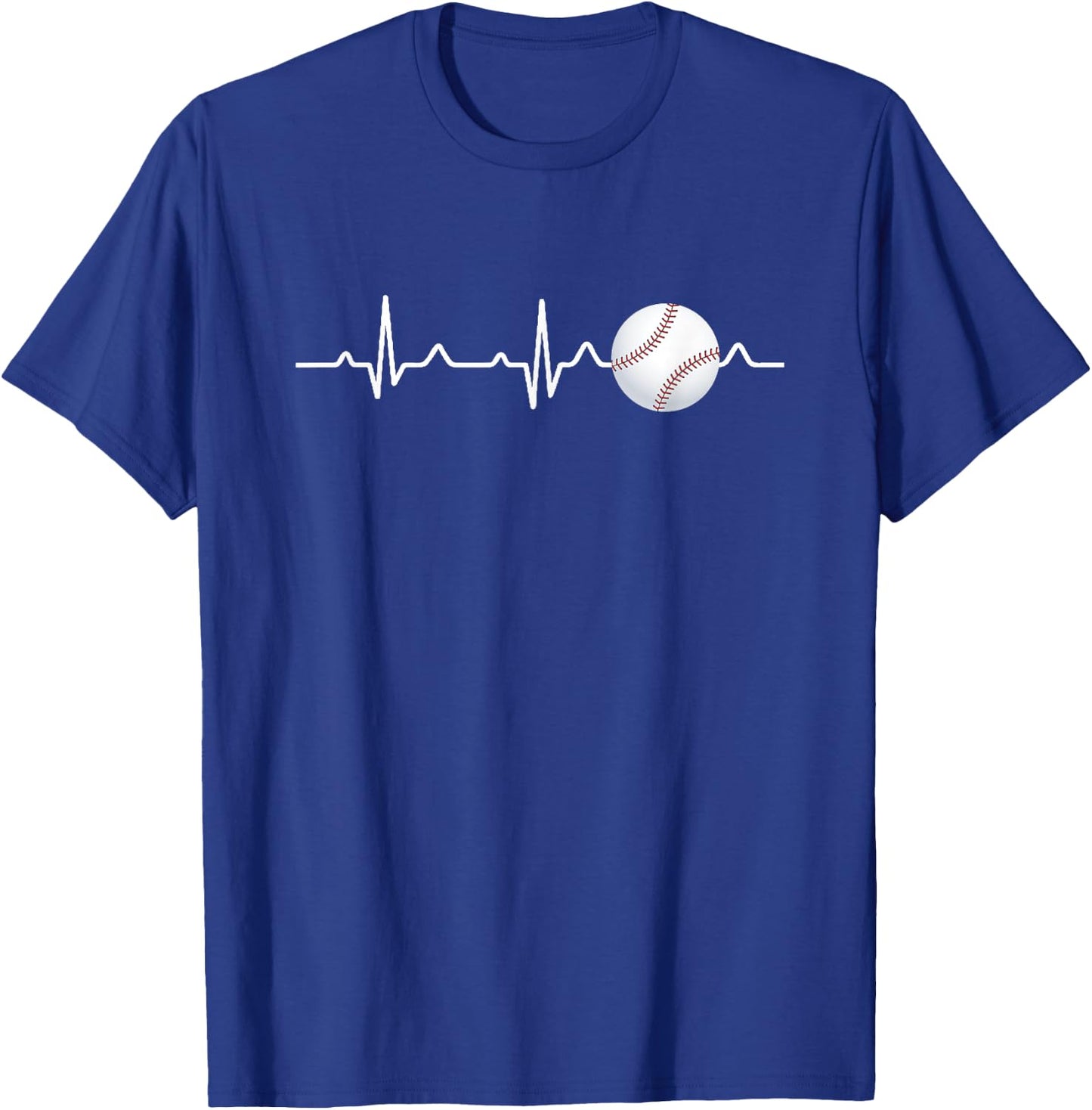 Baseball Player Coach or Team Heartbeat T-Shirt - T-Shirt | Royal