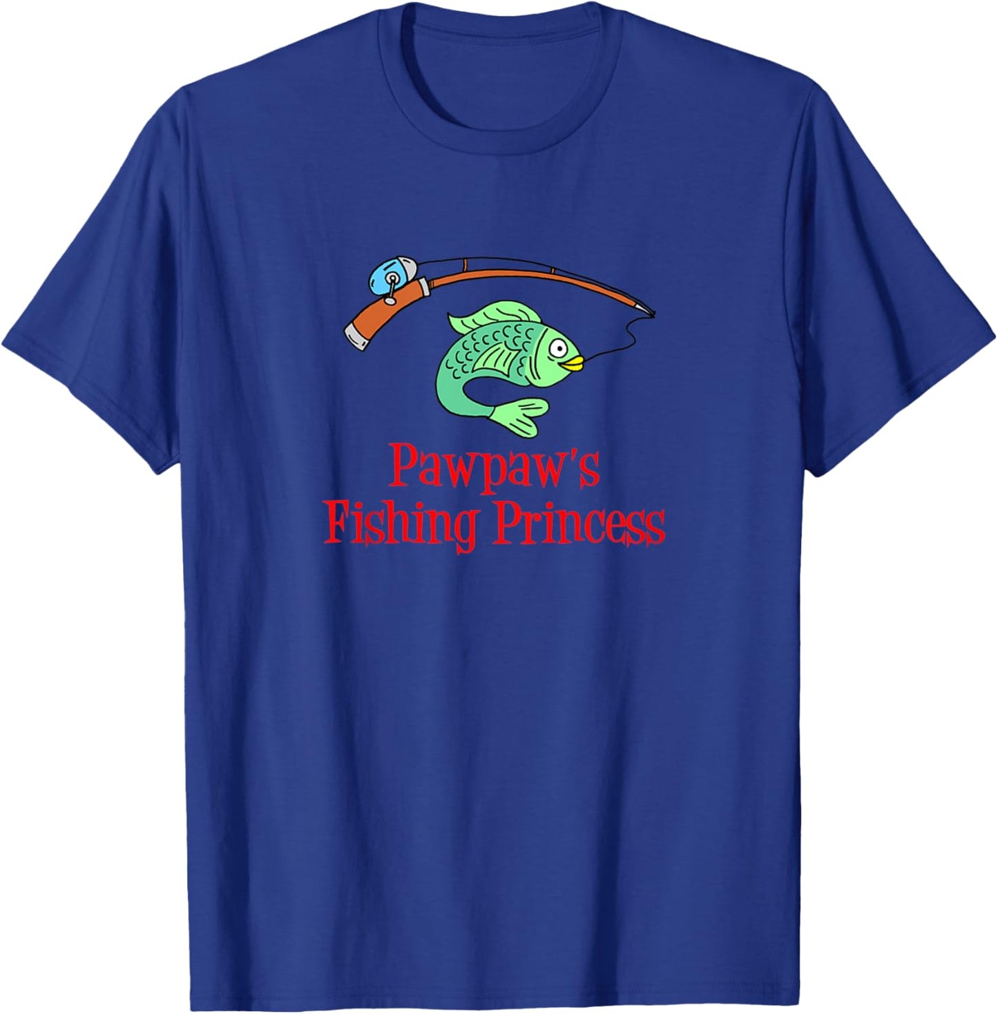 Kids Pawpaw's Fishing Princess Granddaughter Fish T-Shirt - T-Shirt | Royal