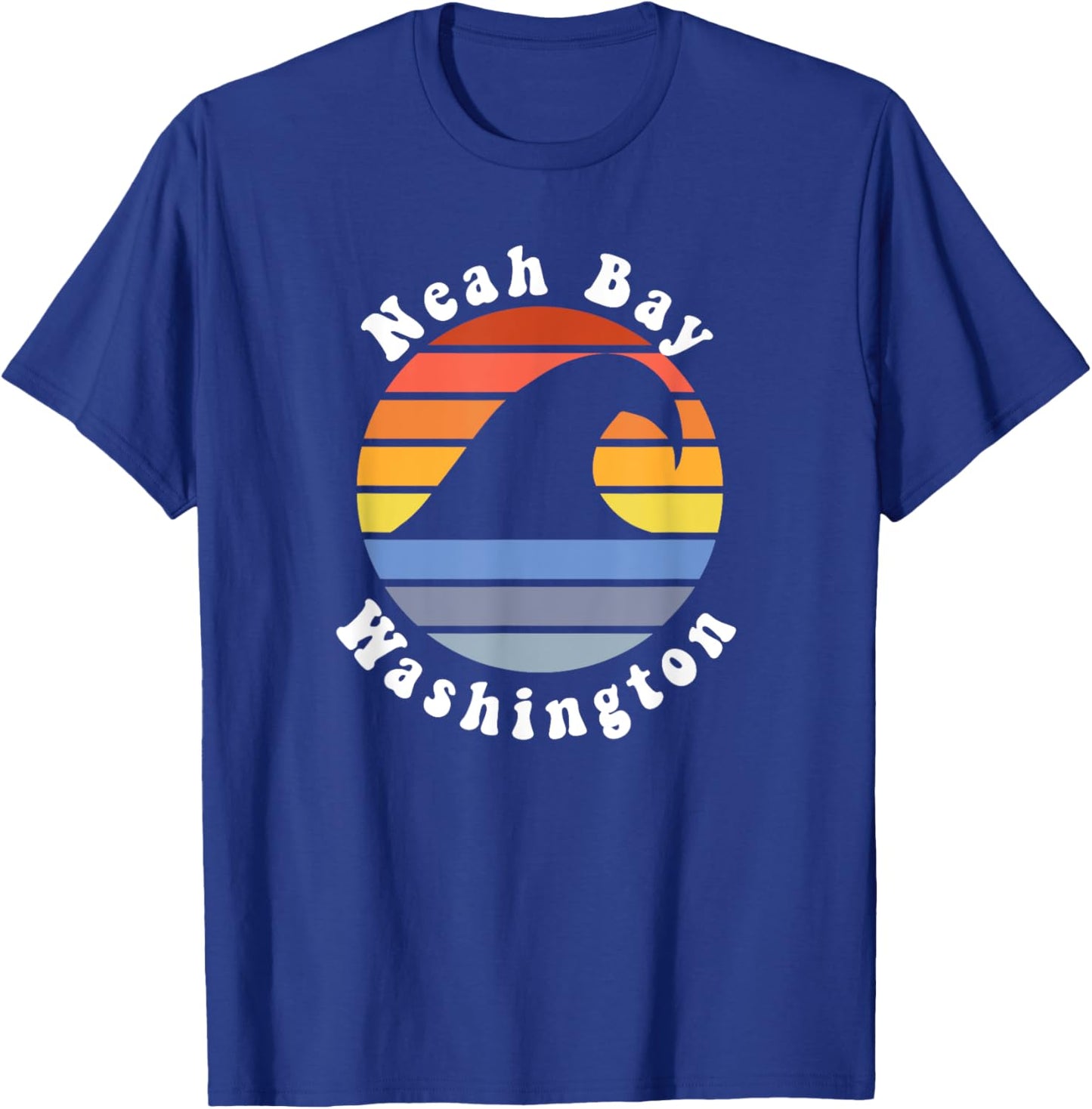 Retro Neah Bay Washington Vacation Beach Wave Souvenir Women Kids T-Shirt - T-Shirt | Royal