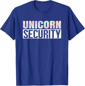 Halloween Mom Dad Daughter Adult Costume Unicorn Security T-Shirt - T-Shirt | Royal