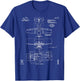 Grumman F4F-4 Wildcat Fighter Aircraft Technical Blueprint T-Shirt - T-Shirt | Royal