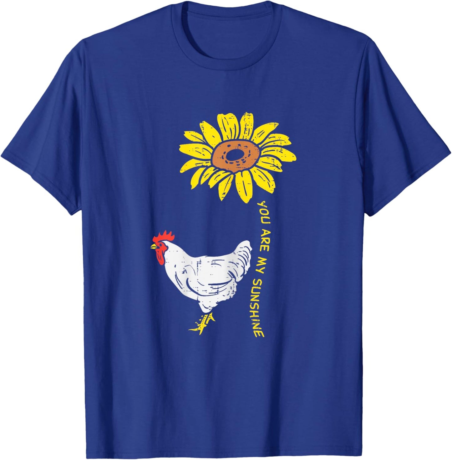 Sunshine Sunflower Chicken Farm Animal Farming Farmer Gift T-Shirt - T-Shirt | Royal
