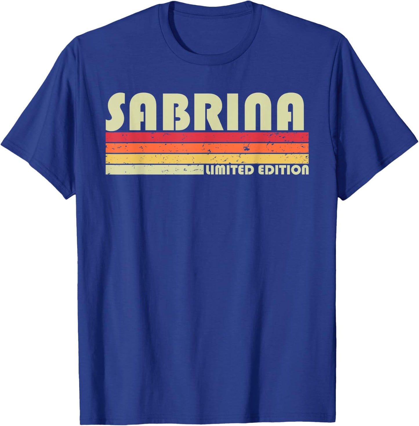 SABRINA Gift Name Personalized Retro Vintage 80s Birthday T-Shirt - T-Shirt | Royal