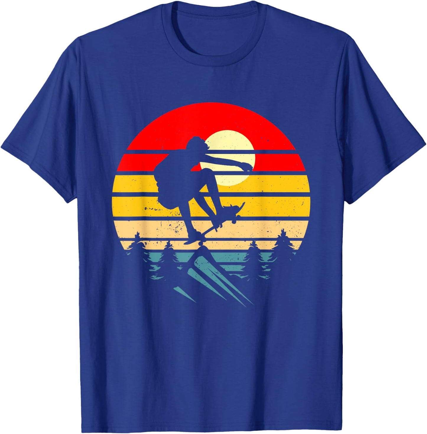 Skateboarder Retro Skateboard Vintage Skateboarding Skater T-Shirt - T-Shirt | Royal