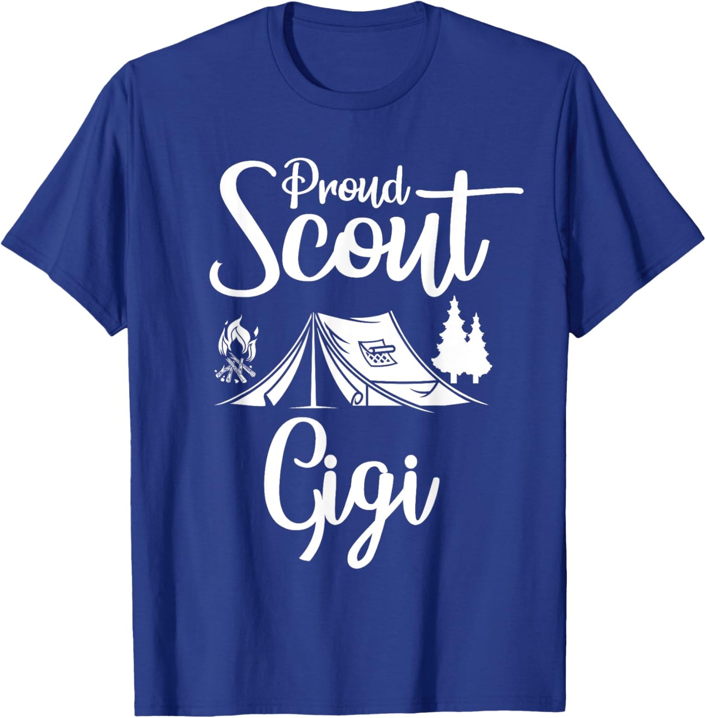 Proud Scout Gigi Camping Scouting Tent Scout Mom Leader T-Shirt - T-Shirt | Royal