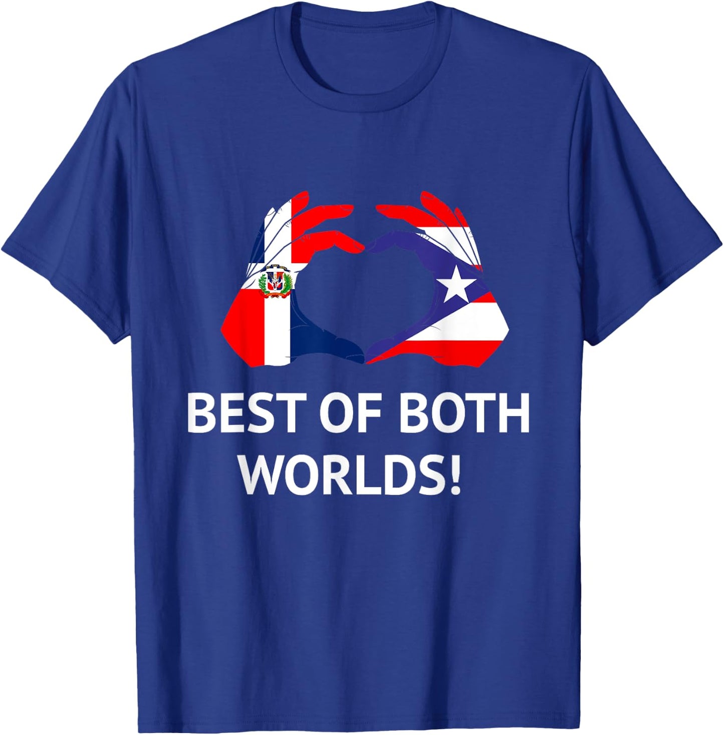 Half Puerto Rican Half Dominican Flag Boris Domis PR RD T-Shirt - T-Shirt | Royal