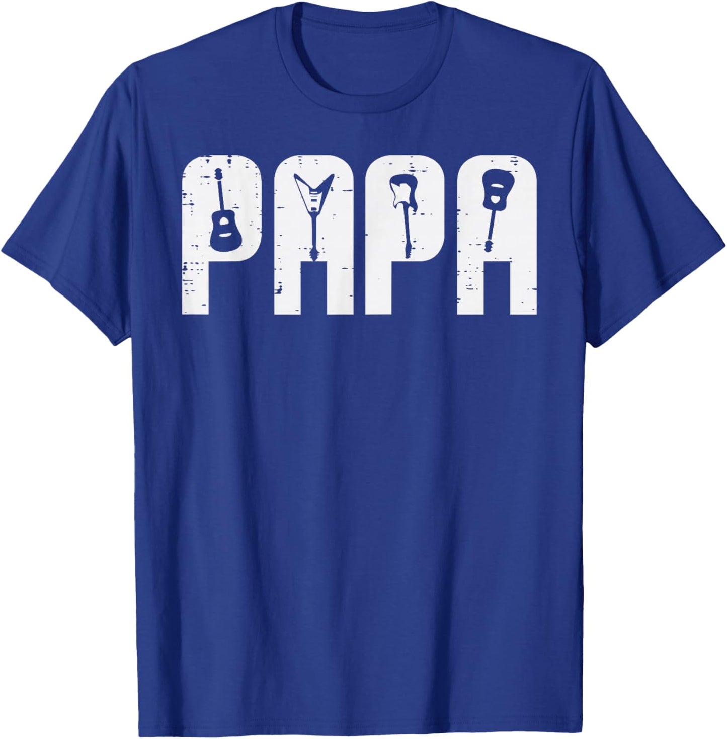 Guitar Shirts Rocker Men Women Boys Kids Gifts Electric Acoustic Bass Dad Daddy Men T-Shirt - T-Shirt | Royal
