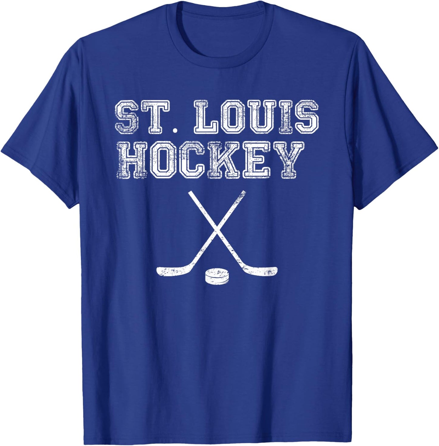 Vintage St. Louis Ice Hockey Sticks State Outile STL T-Shirt - T-Shirt | Royal