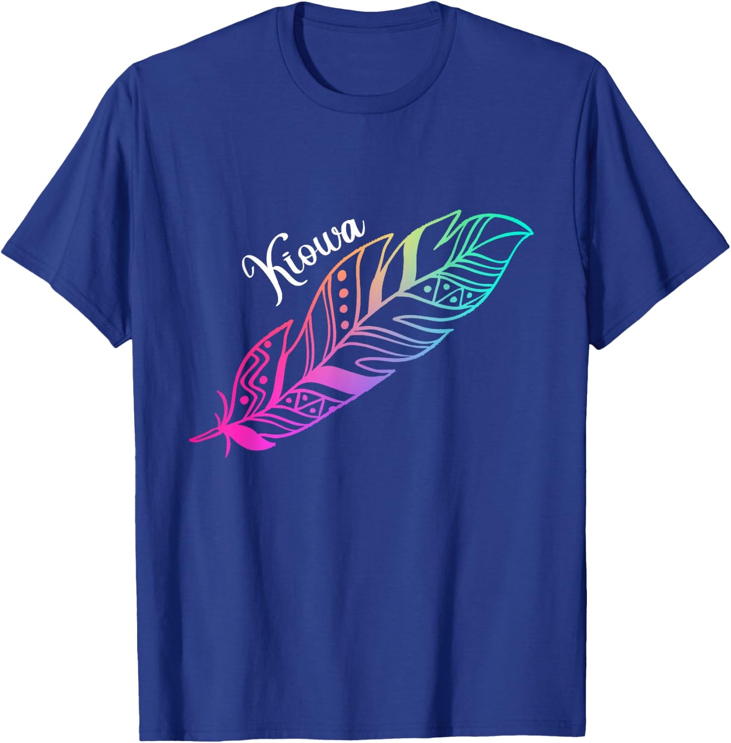 Indigenous Feather Native American Kiowa Tribe T-Shirt - T-Shirt | Royal