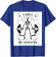 Deadlift Skeleton Tarot Card Fitness Workout Gym Weights T-Shirt - T-Shirt | Royal