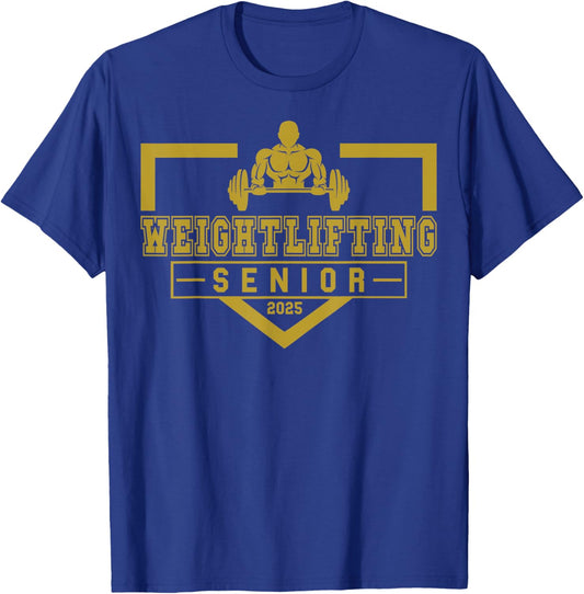 Weightlifting Senior 2025 Class Of 2025 Graduation Idea 15 T-Shirt - T-Shirt | Royal