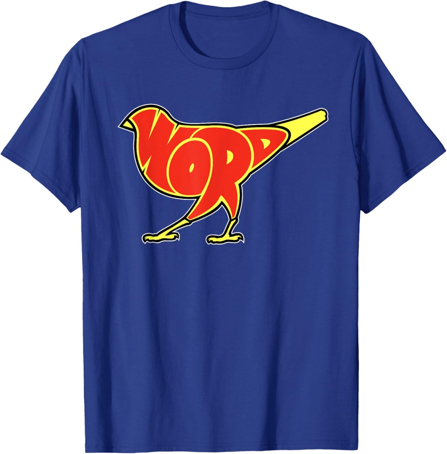 Taran Lopez Art Bird is the Word -Adults Black Cotton, Polyester Blend Modern Letter Print Small T-Shirt - T-Shirt | Royal