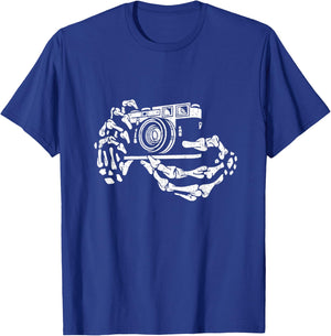 Skeleton Photographer Hand Funny Costume Halloween T-Shirt - T-Shirt | Royal