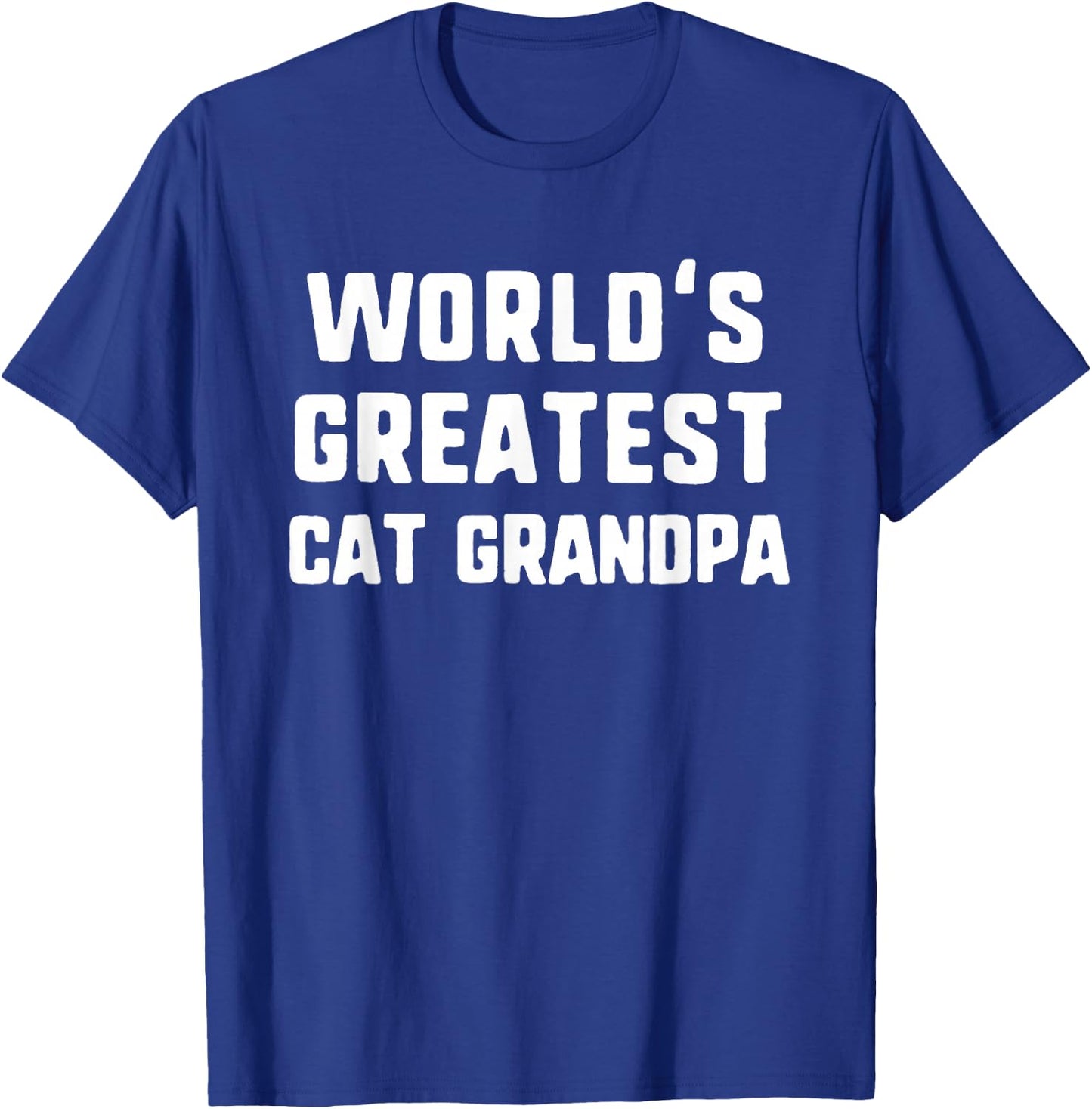 World's Greatest Cat Grandpa Funny Gift Christmas T-Shirt - T-Shirt | Royal