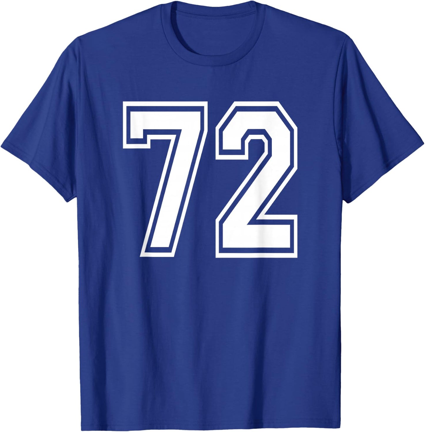 Number 72 Birthday 72nd Sports Player Team Numbered Jersey T-Shirt - T-Shirt | Royal