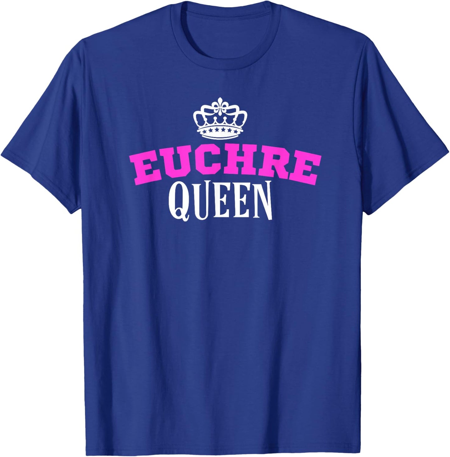 Euchre Card Game Queen Mom Gift Aunt Hearts Clubs T-Shirt - T-Shirt | Royal