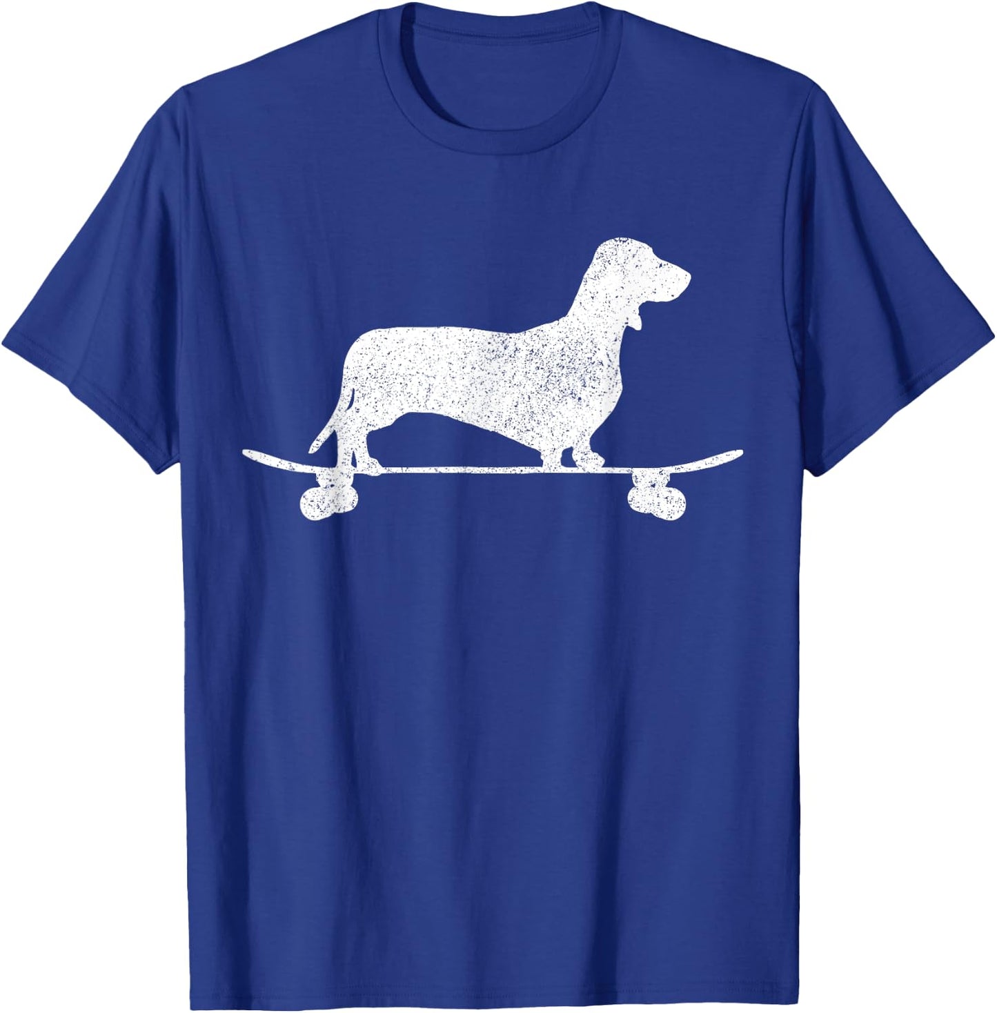 Dachshund on Skateboard Dog Funny Dachshund Men Women Girls Kids T-Shirt - T-Shirt | Royal