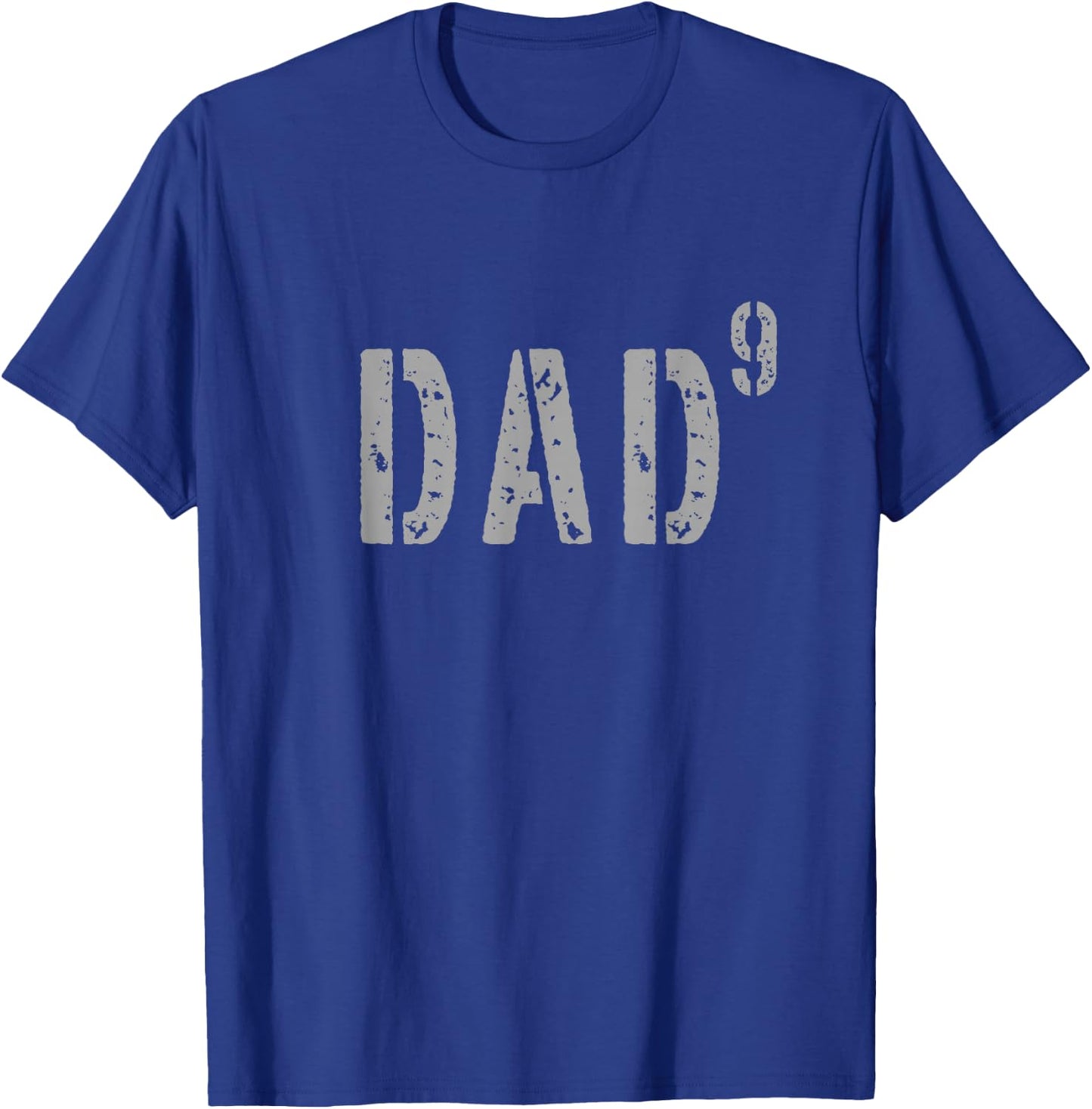 Military Style Dad9 9th Power Dad of 9 Kids Fathers Day T-Shirt - T-Shirt | Royal