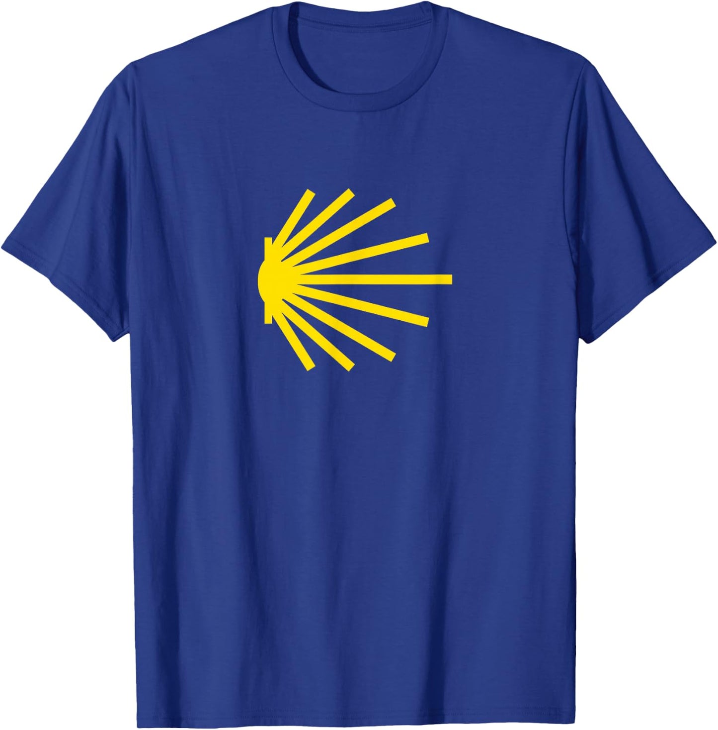 Camino de Santiago Yellow Scallop Shell Trail Symbol T-Shirt - T-Shirt | Royal