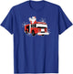 Santa Claus Fire Truck Firefighter Christmas T-Shirt - T-Shirt | Royal