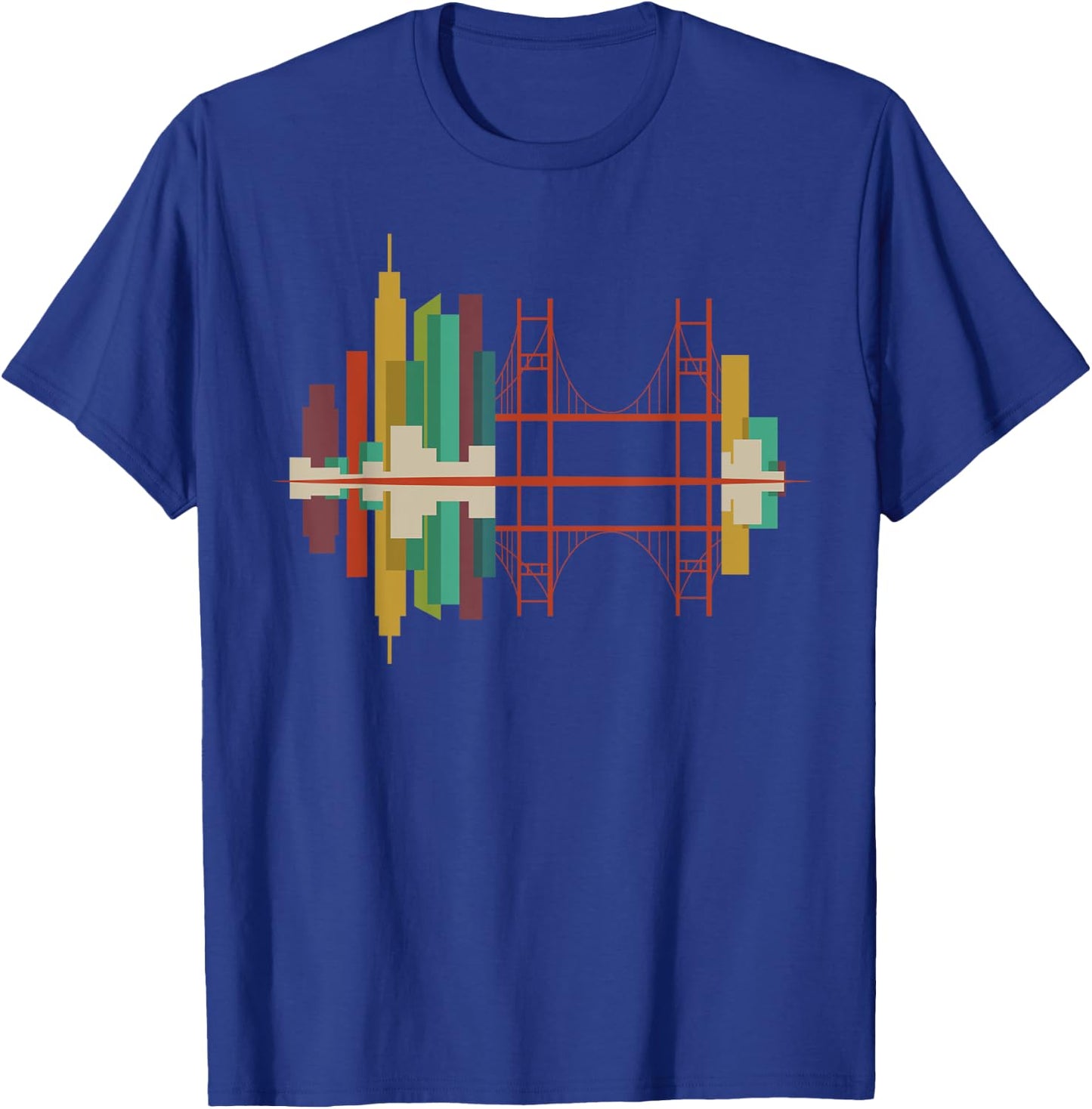 San Francisco Skyline Abstract SF Skyline t Shirt T-Shirt - T-Shirt | Royal