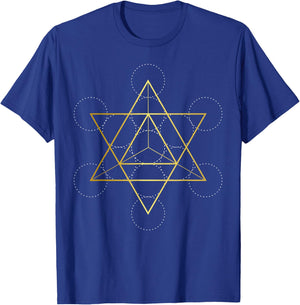 Star Tetrahedron Sacred Geometry Art T-Shirt - T-Shirt | Royal