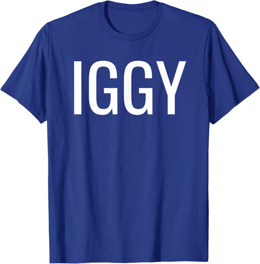Iggy -Adults Kids Black Modern Classic Vacation Graphic Short Sleeve S M L XL T-Shirt - T-Shirt | Royal
