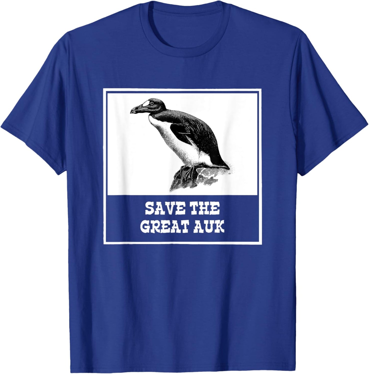 Save The-Great Auk Funny Extinct Animal Weird Bird T-Shirt - T-Shirt | Royal