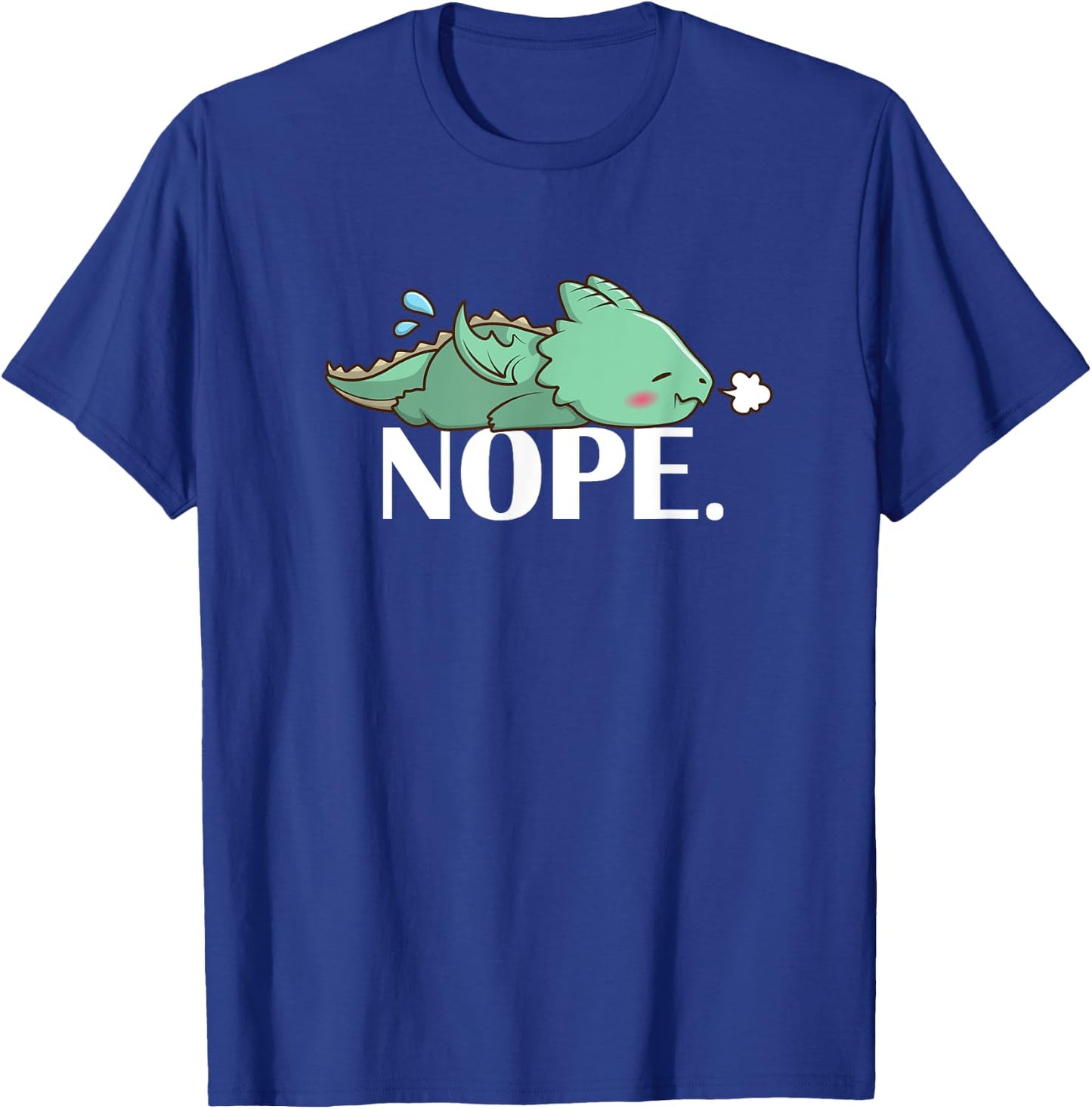 Funny Chibi Kawaii Kids Napping NOPE Dragon Lover T-Shirt - T-Shirt | Royal
