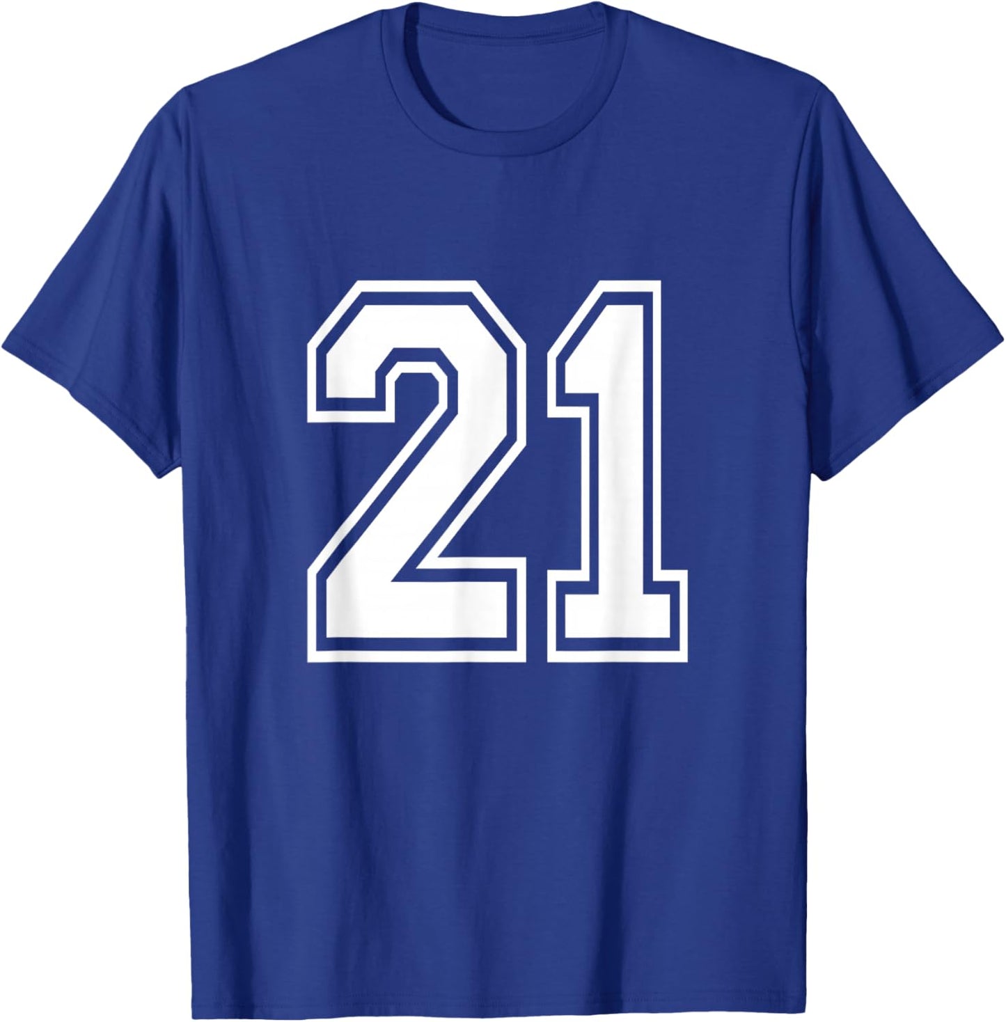 Number 21 Varsity Sports Team Jersey 21st Birthday 21 Years T-Shirt - T-Shirt | Royal
