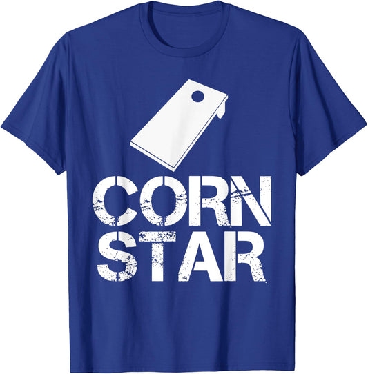 Vintage Corn Star Cornhole Bean Bag Sack Toss Tournament T-Shirt - T-Shirt | Royal