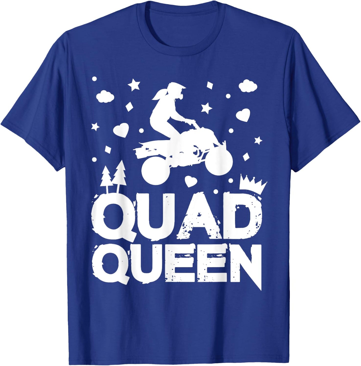 Cute ATV Four Wheeling Quad Queen Girls Offroad Riding T-Shirt - T-Shirt | Royal