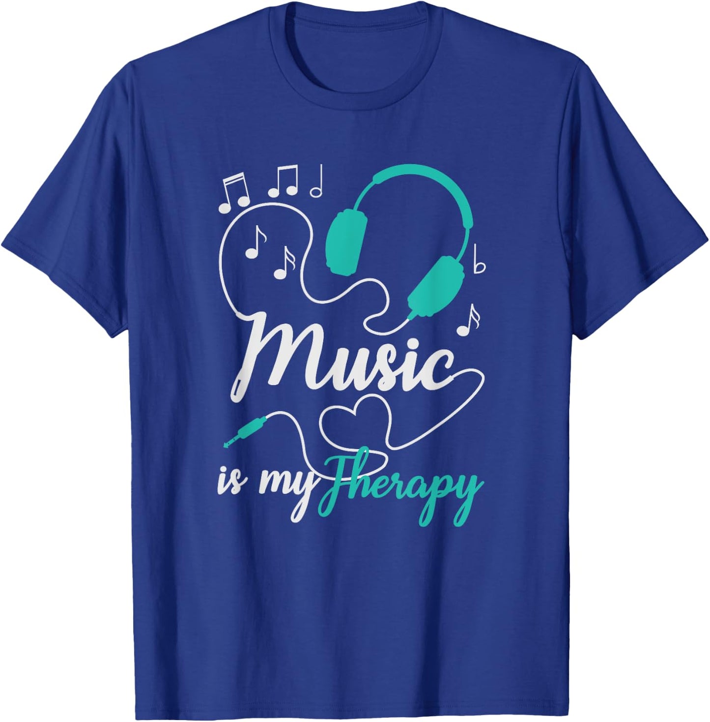 Music Is my Therapy Cute Music Lover T-Shirt - T-Shirt | Royal