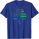 Shamrock USA Flag Thin Blue Line Police St. Patrick's Day T-Shirt - T-Shirt | Royal