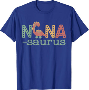 Nanasaurus T Rex Dinosaur Nana Saurus Family Matching Retro T-Shirt - T-Shirt | Royal