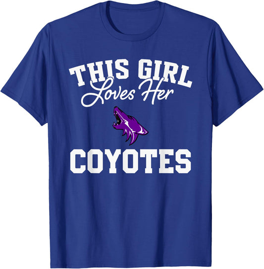 Anna Coyotes Logo This Girl Loves Her HS T-Shirt - T-Shirt | Royal
