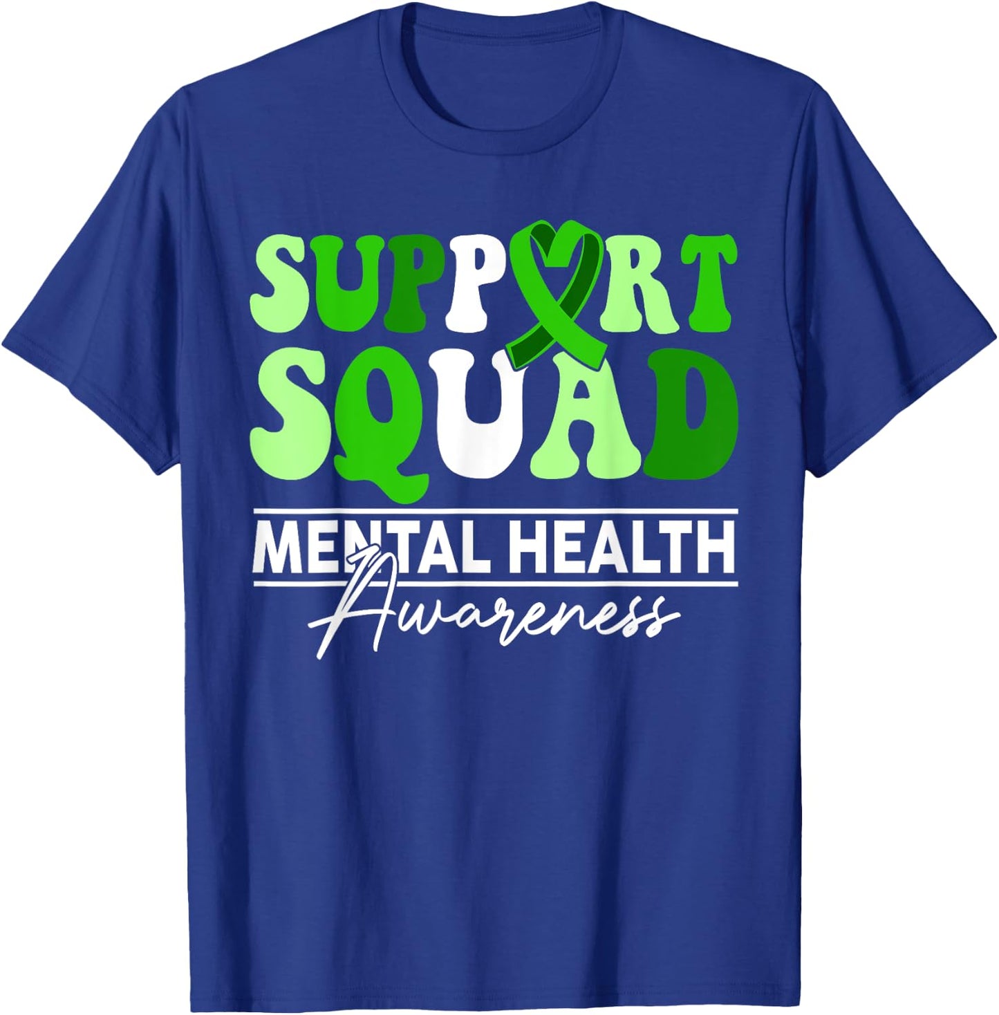 Support Squad Sunflower Hair Mental Health Awareness T-Shirt - T-Shirt | Royal