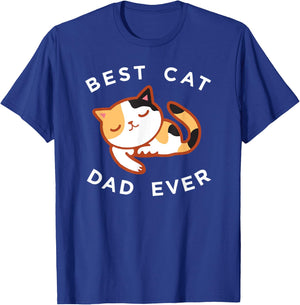 Calico Cat Dad Shirt, Best Kitty Father Ever Gift T-Shirt - T-Shirt | Royal