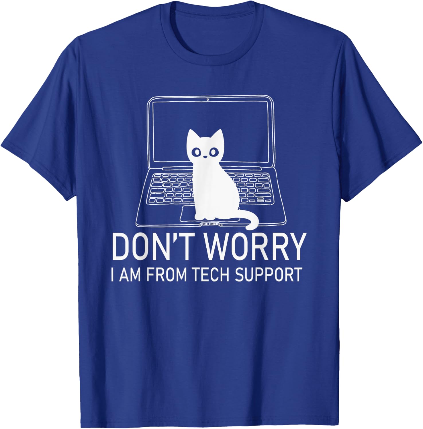 Don't Worry Cat Gaming PC Computer Laptop Mouse Keyboard T-Shirt - T-Shirt | Royal