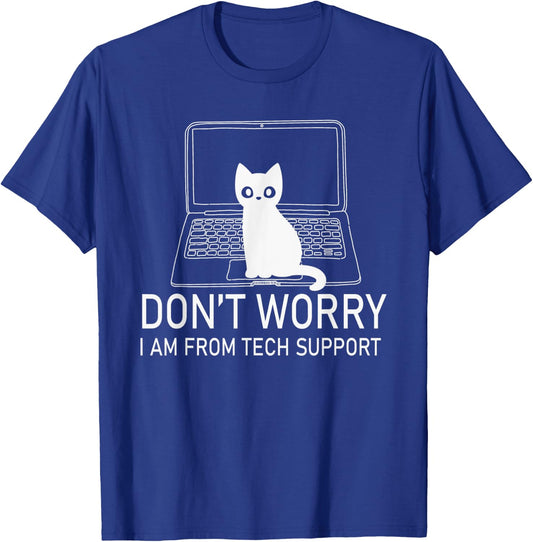 Don't Worry Cat Gaming PC Computer Laptop Mouse Keyboard T-Shirt - T-Shirt | Royal