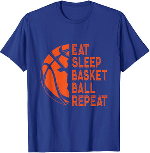 Basketball Player Eat Sleep Basketball Repeat T-Shirt - T-Shirt | Royal