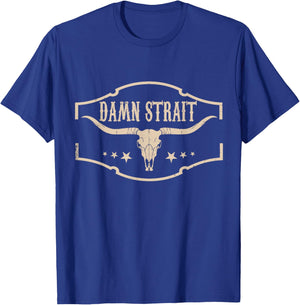 Classic Art Last Name Proud Damn Strait Personalized Apparel T-Shirt - T-Shirt | Royal